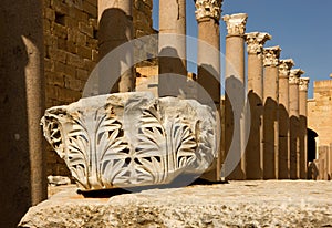 Libya Ã¢â¬â Leptis Magna, detail of column photo